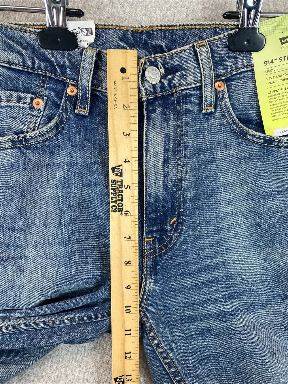 Levi's Men's 514 Straight Flex Jeans 32x32 Fade Blue Reg Fit Sits Low On Waist